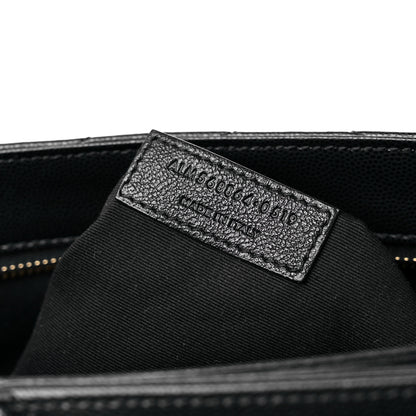Saint Laurent Grain De Poudre Matelasse Chevron Tribeca Shopping Bag Black 8 of 10