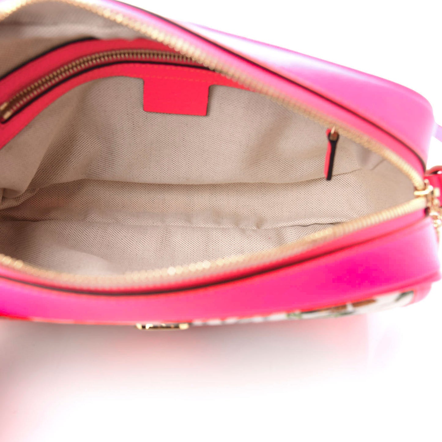 Canvas Flora Floral Shoulder Bag White Fuchsia Fluo