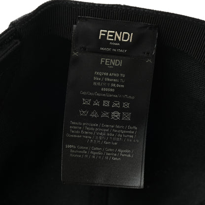 Fendi Cotton FF Ajour Embroidered Baseball Hat 58 Black 8 of 8
