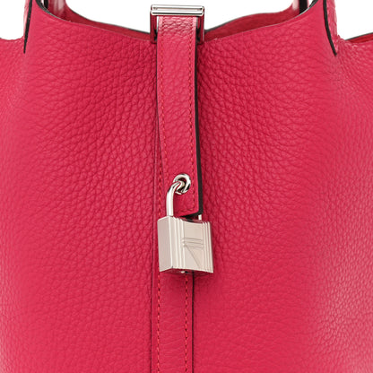 Hermes Taurillon Clemence Matte Alligator Picotin Lock Touch 18 PM Rose Mexico 8 of 11