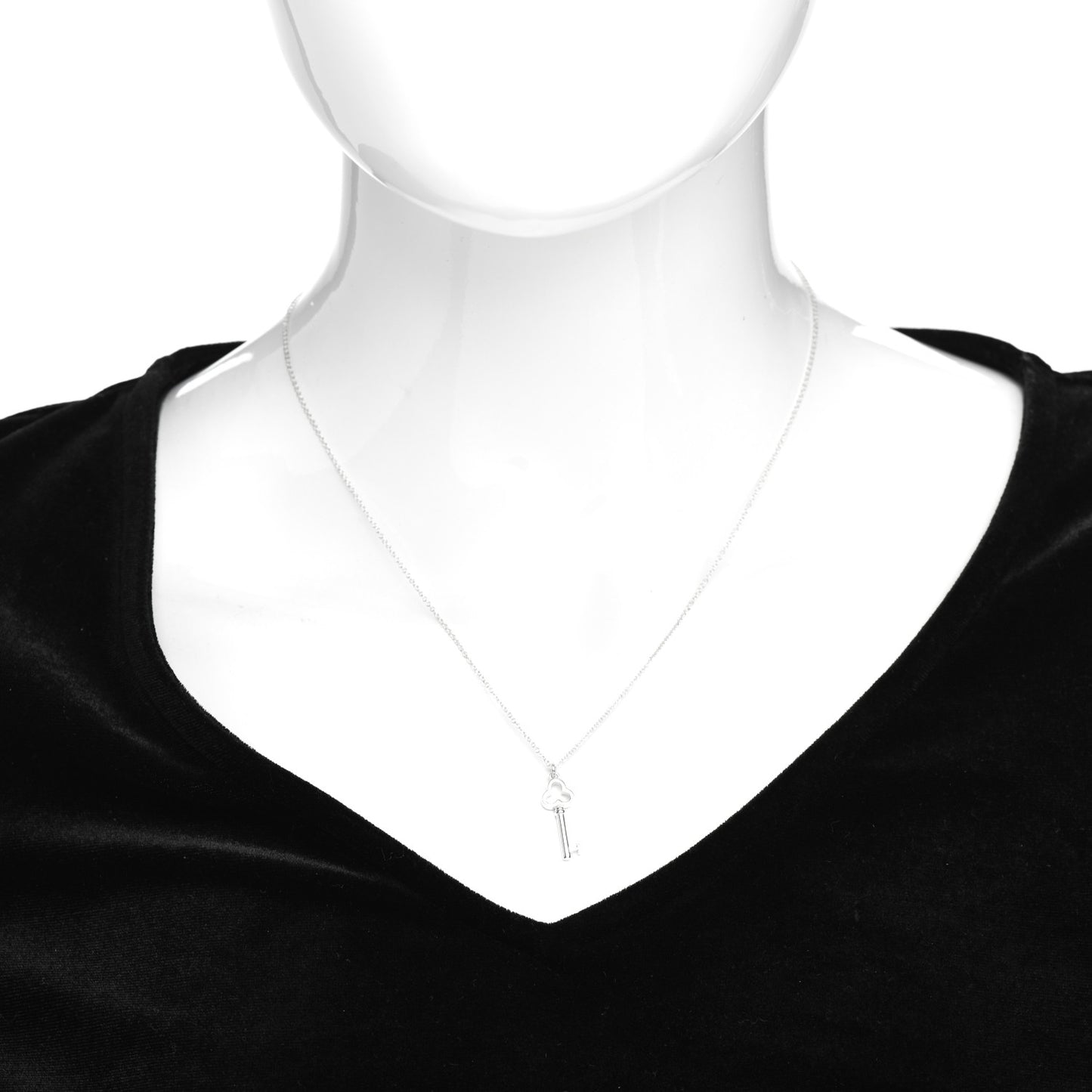 Sterling Silver Trefoil Key Pendant Necklace