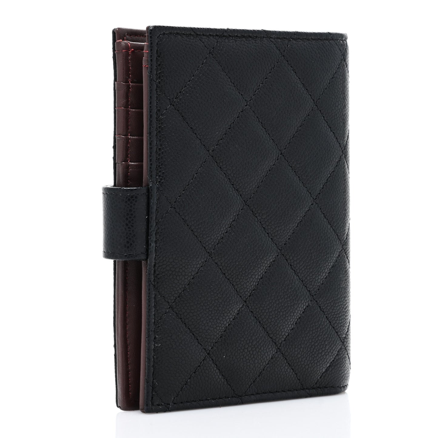 Caviar Quilted Passport Holder Black