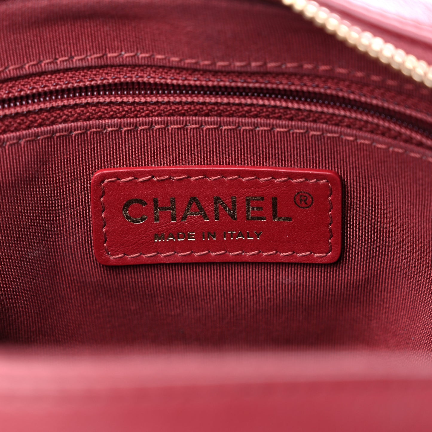 Calfskin Quilted CC Small Vanity Case Dark Red