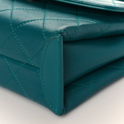Chanel Lambskin Quilted Small Top Handle Bag Turquoise 8 of 8