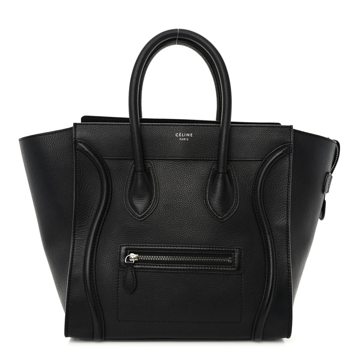 Drummed Calfskin Mini Luggage Black