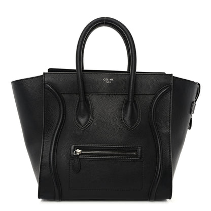 Celine Drummed Calfskin Mini Luggage Black 1 of 10