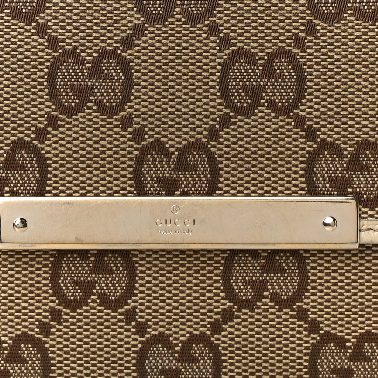 Gucci Monogram Metal Bar French Flap Wallet Off White 7 of 15