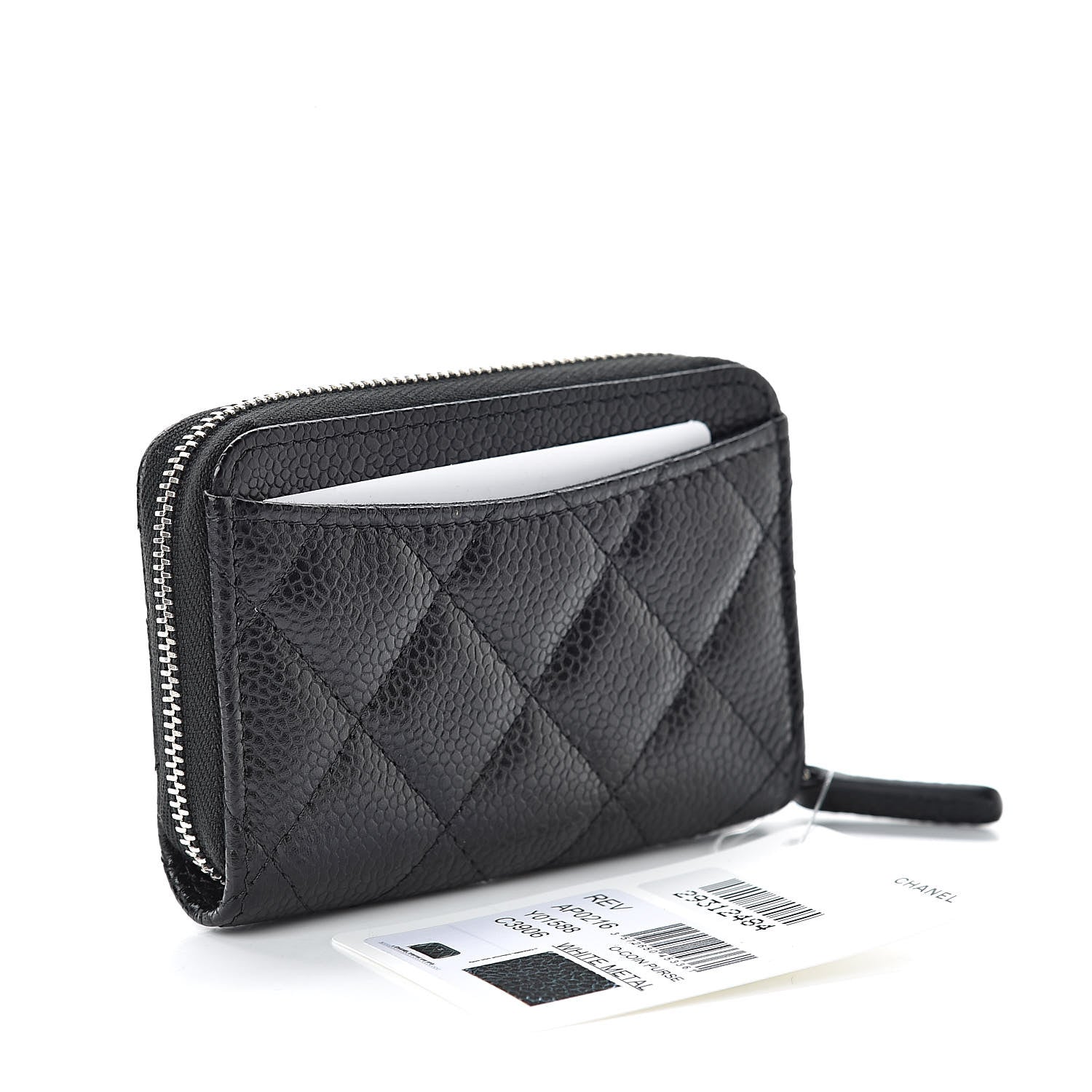Chanel Caviar Quilted Zip Coin Purse Black 3 of 7
