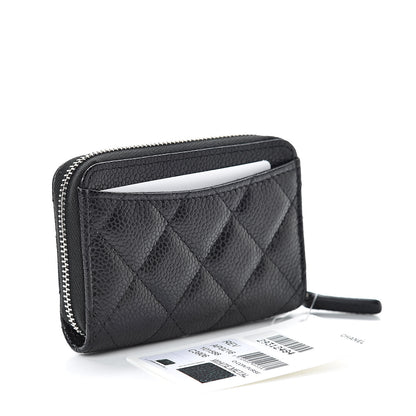 Chanel Caviar Quilted Zip Coin Purse Black 3 of 7