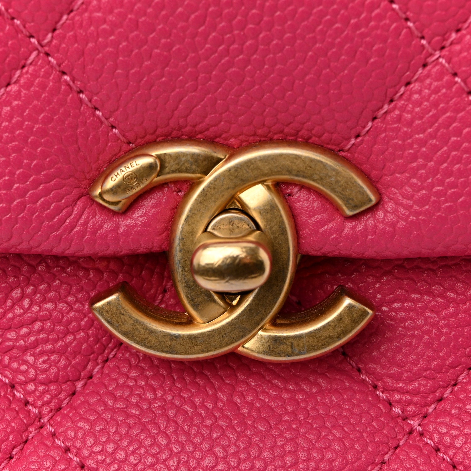 Chanel Shiny Caviar Quilted Small Chain Melody Flap Dark Pink 11 of 11