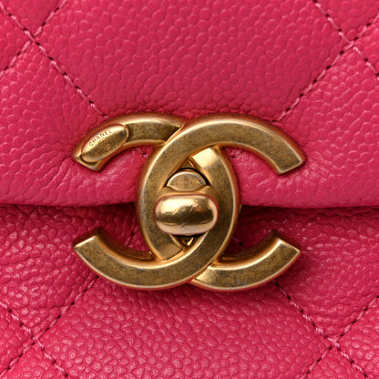 Chanel Shiny Caviar Quilted Small Chain Melody Flap Dark Pink 11 of 11