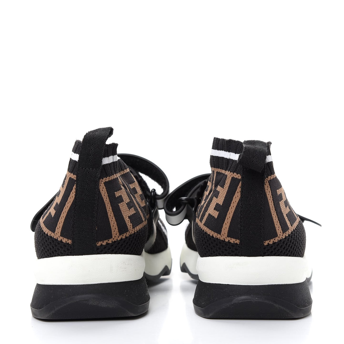 Stretch Yarn FF Stiff Band Rockoko Sneakers 38.5 Black White Tobacco