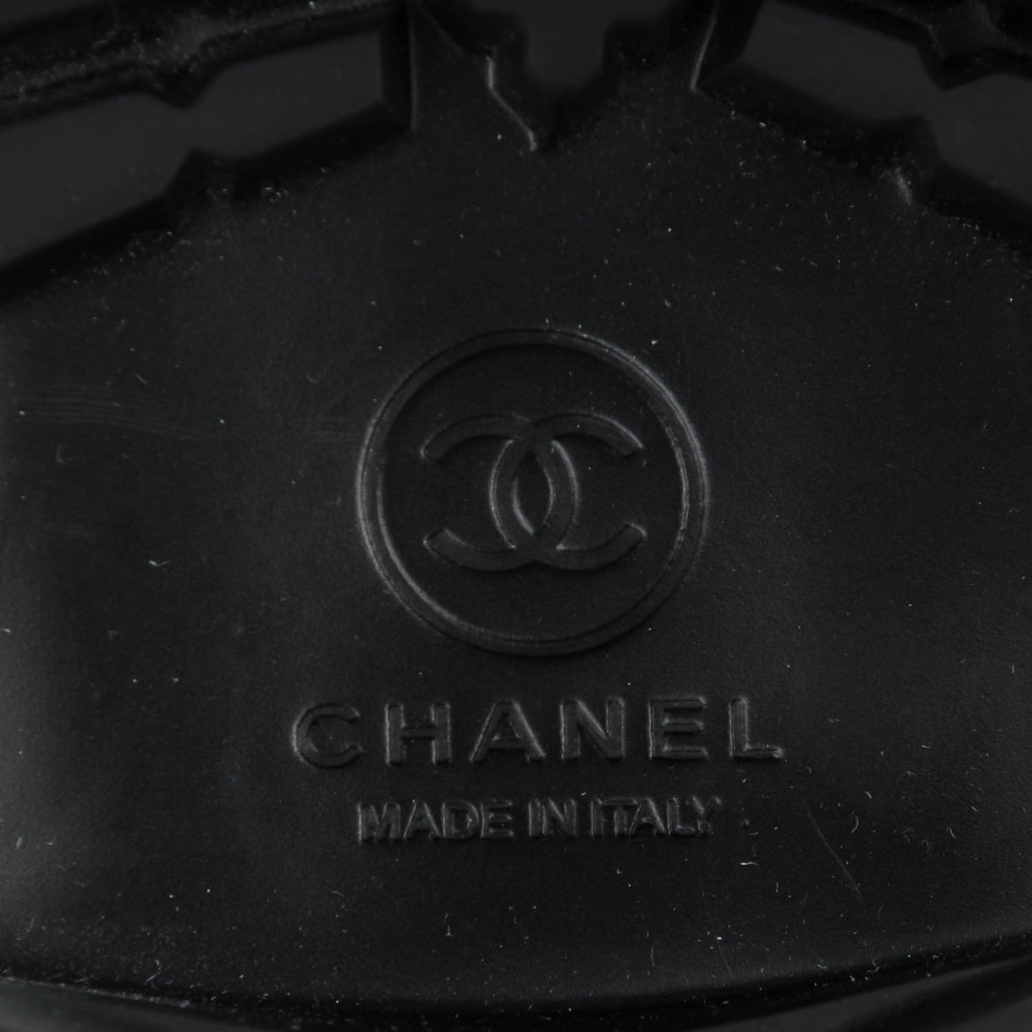 Chanel Calfskin Motorcycle Zipper Boots 37.5 Black Burgundy 6 of 8