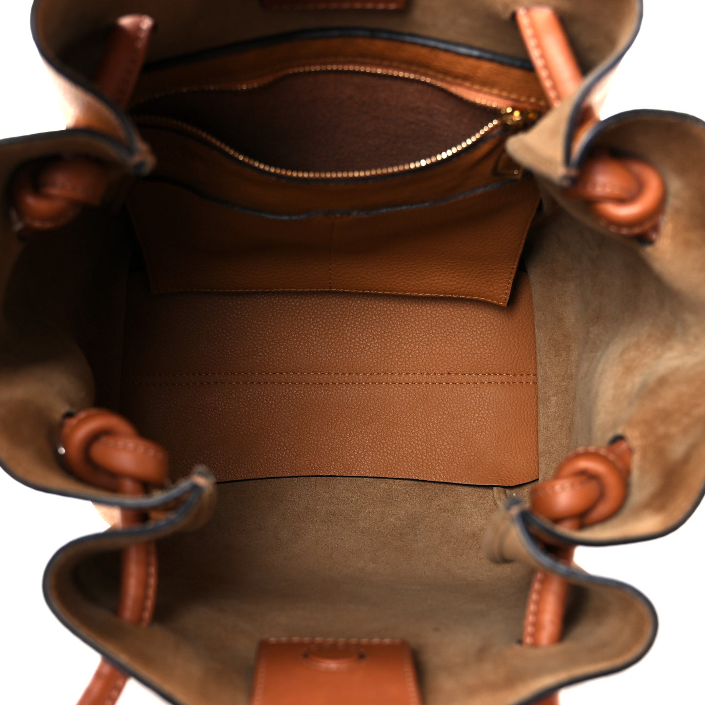 Calfskin Small Flamenco Knot Bag Caramel
