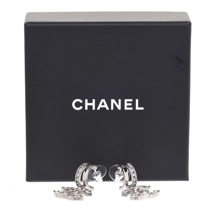 Chanel Crystal CC Drop Earrings Silver 5 of 5