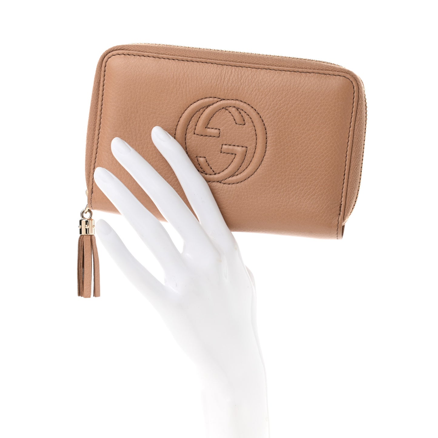 Calfskin Medium Soho Zip Around Wallet Camelia