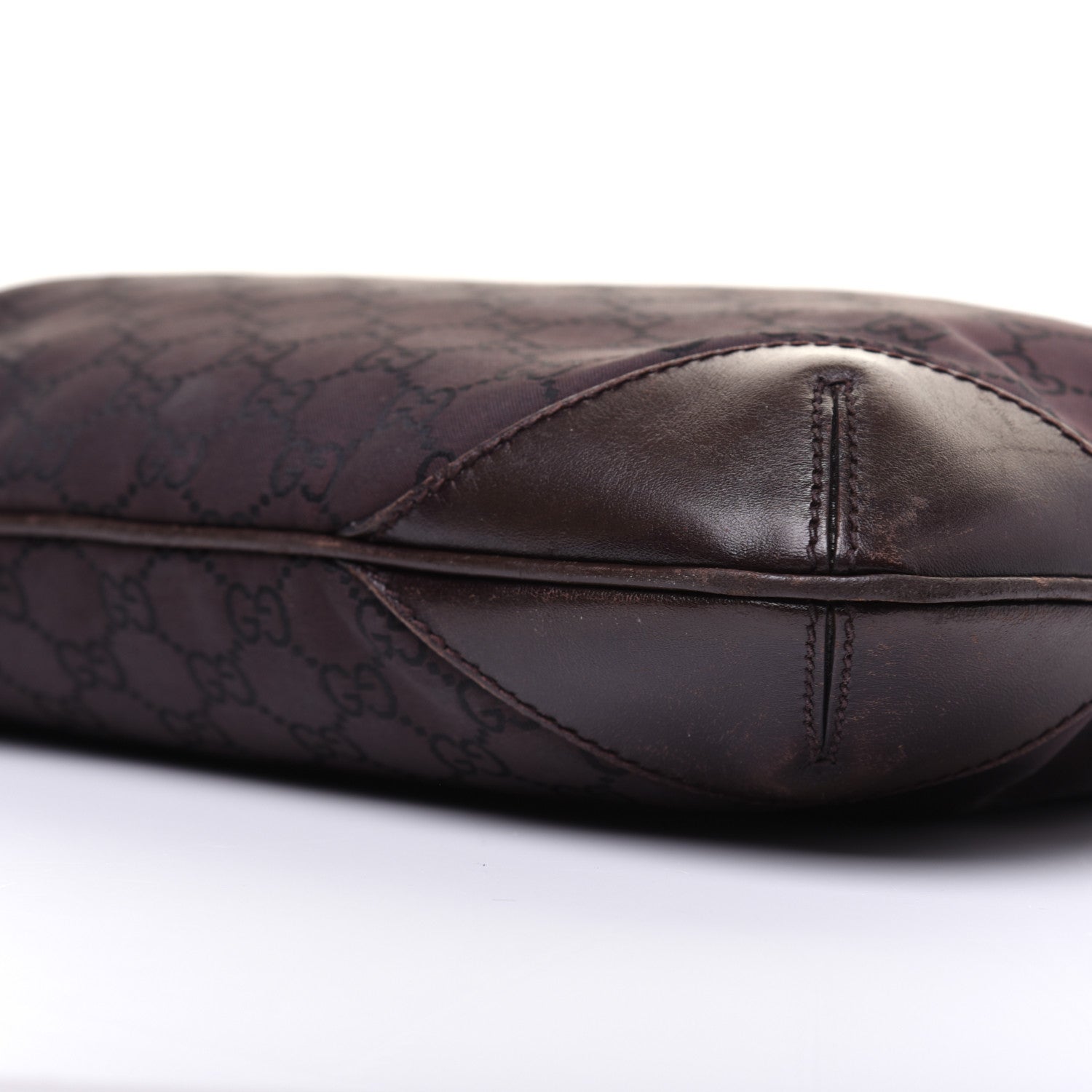 Gucci Nylon Monogram Signature Hobo Shoulder Bag Dark Brown 7 of 24