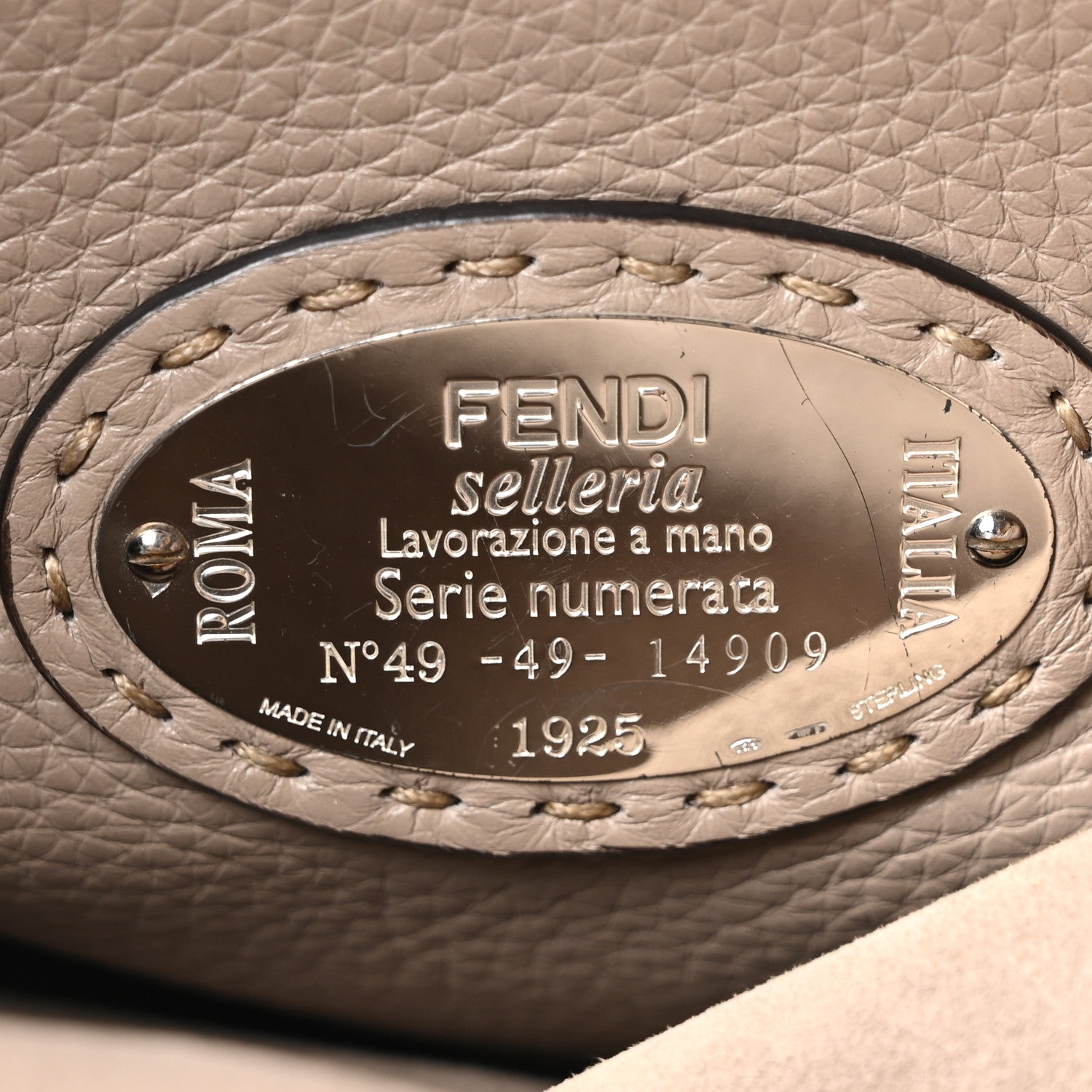 Fendi Cuoio Romano Selleria Large Peekaboo Iconic Satchel Corda