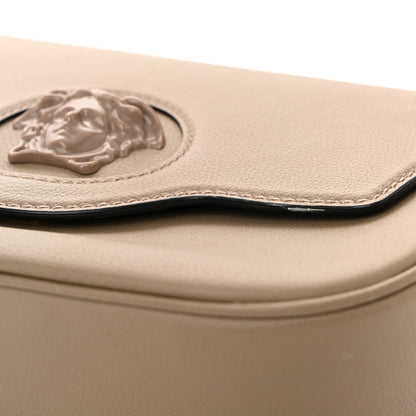 Versace Grained Calfskin La Medusa Flap Shoulder Bag Taupe 10 of 13