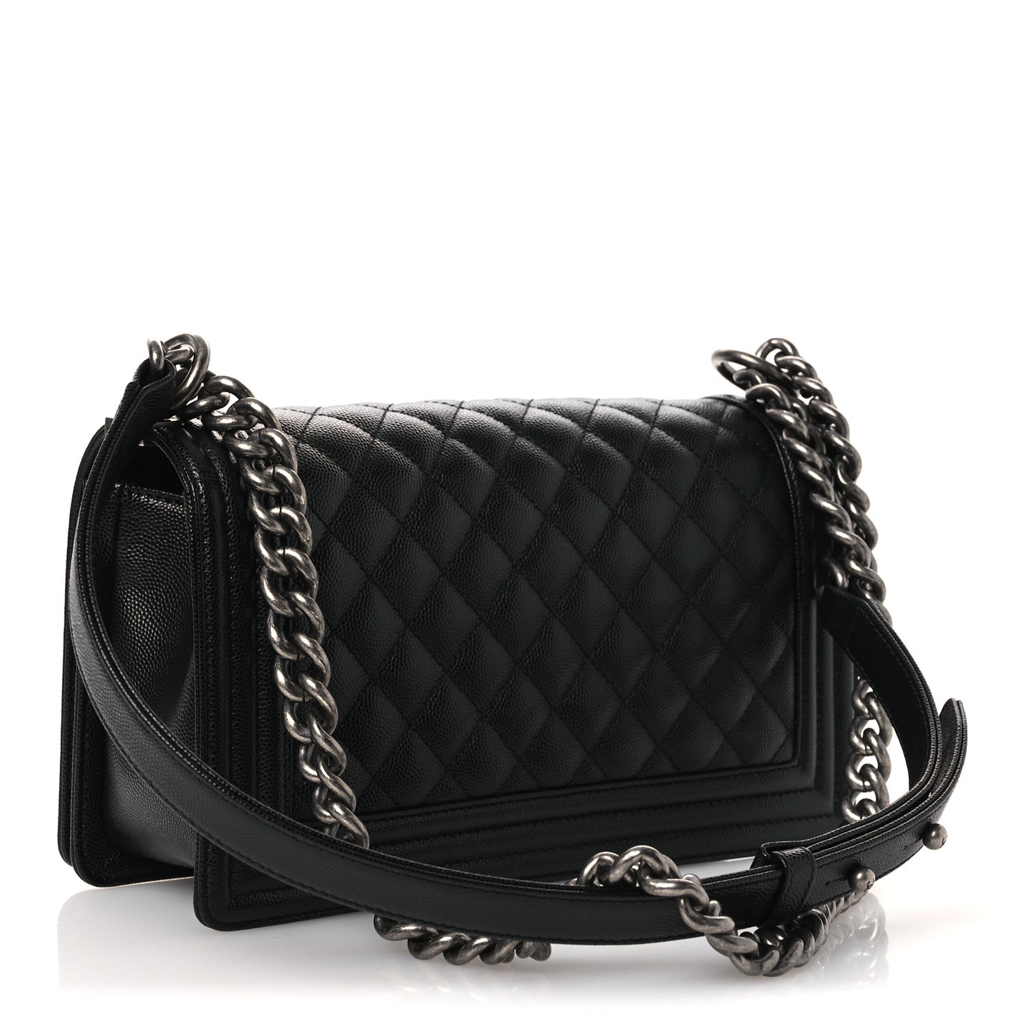 Caviar Quilted Medium Boy Flap Black