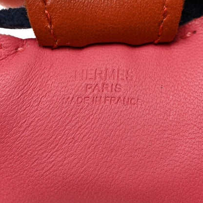 Hermes Milo Lambskin Grigri Rodeo Bag Charm PM Rose Azalee Cornaline Bleu De Malte 3 of 4
