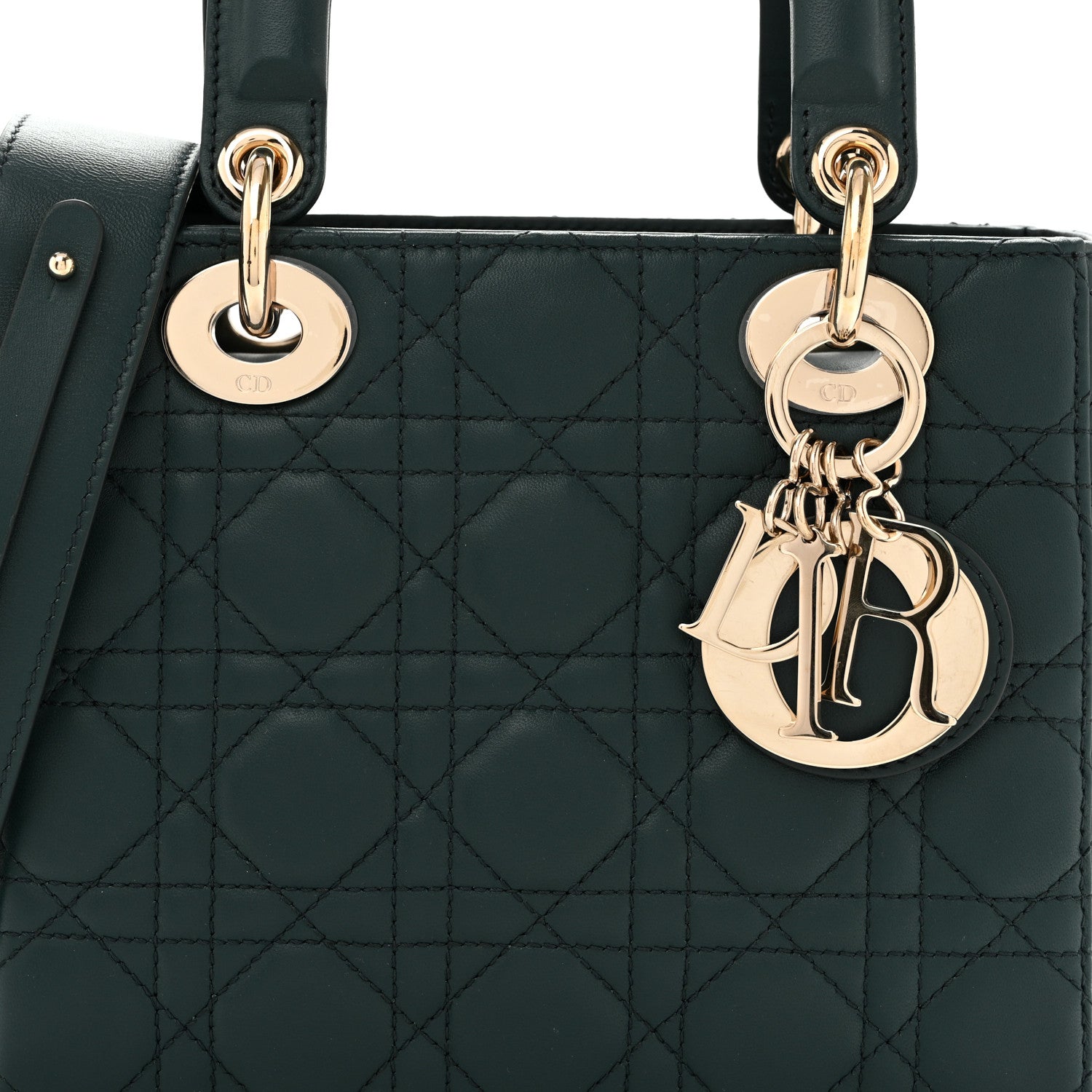 Christian Dior Lambskin Cannage Small My ABCDior Lady Dior Dark Green 8 of 14