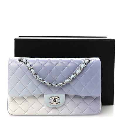 Chanel Perforated Lambskin Quilted Medium Double Flap Light Blue Light Purple White 11 of 11