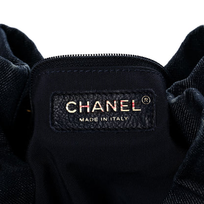 Chanel Washed Denim Quilted Small Urban Spirit Drawstring Bag Dark Blue 6 of 12