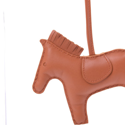 Hermes Milo Lambskin Grigri Rodeo Horse Bag Charm MM Cornaline 3 of 4