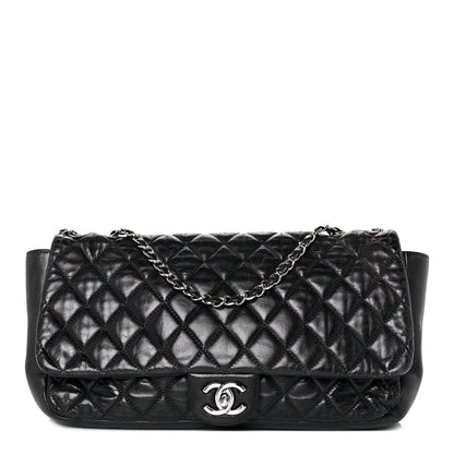 Chanel Lambskin Quilted Jumbo Coco Rain Flap Black 1 of 14
