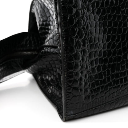 Balenciaga Calfskin Crocodile Embossed Neo Classic Black Hardware Medium City Black 13 of 18