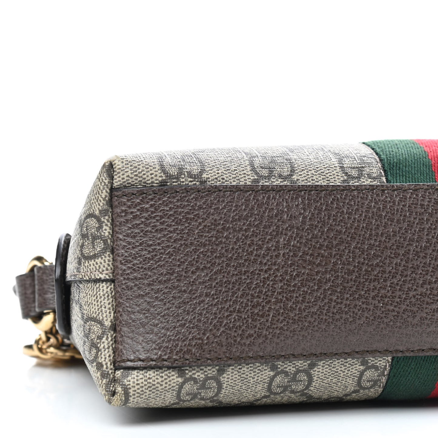 GG Supreme Monogram Textured Dollar Calfskin Web Small Ophidia Dome Shoulder Bag Beige Ebony New Acero