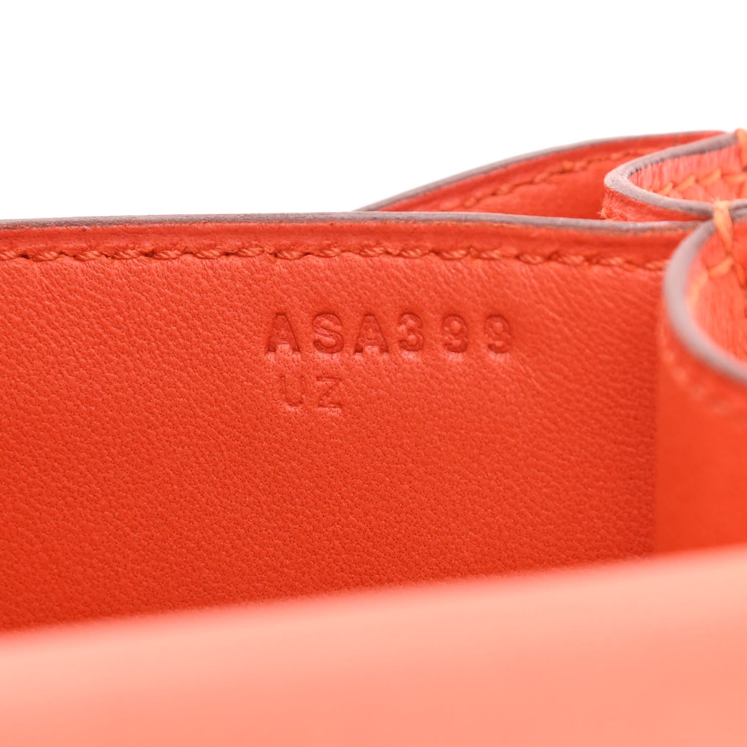 Hermes Ostrich Constance 18 Tangerine 7 of 11