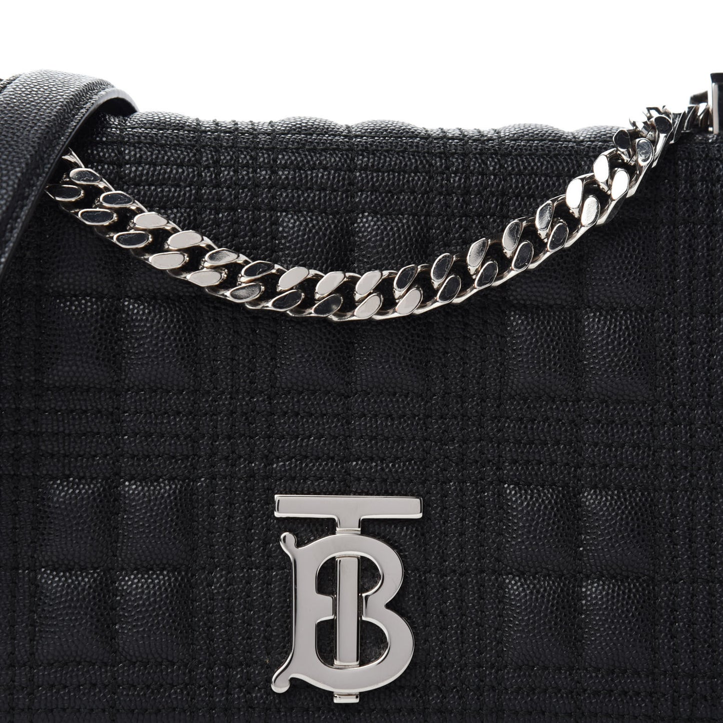 Grainy Calfskin Quilted Lola Bag Black