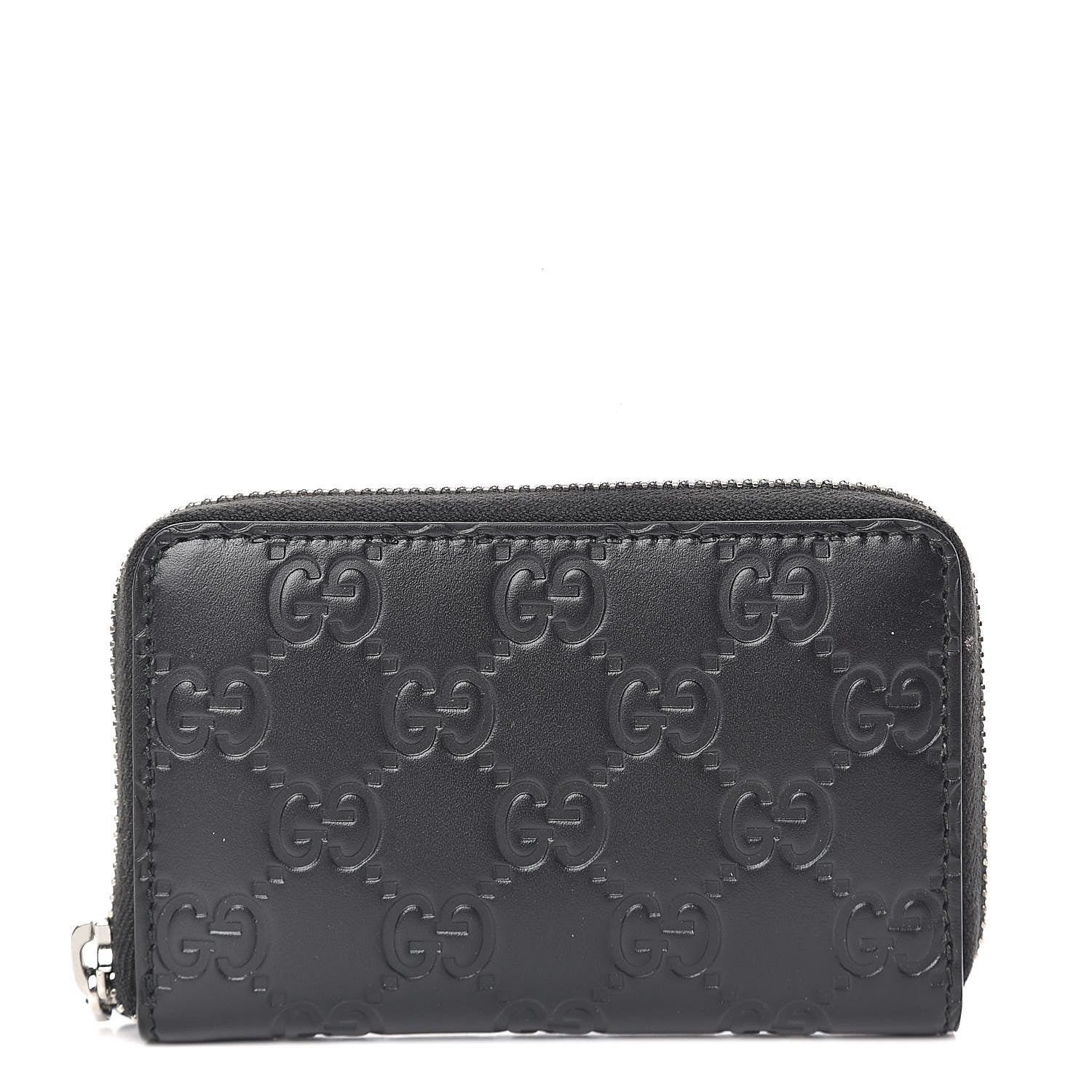 Gucci Guccissima Zip Around Card Case Black 1 of 8