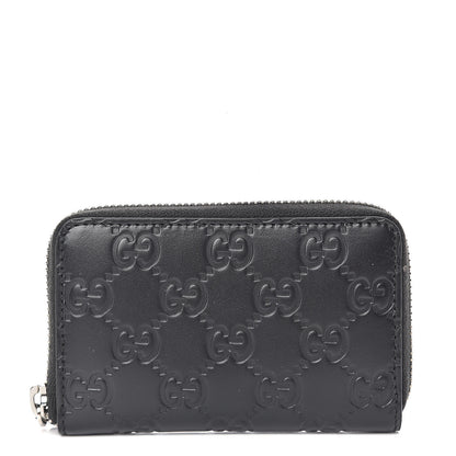 Gucci Guccissima Zip Around Card Case Black 1 of 8