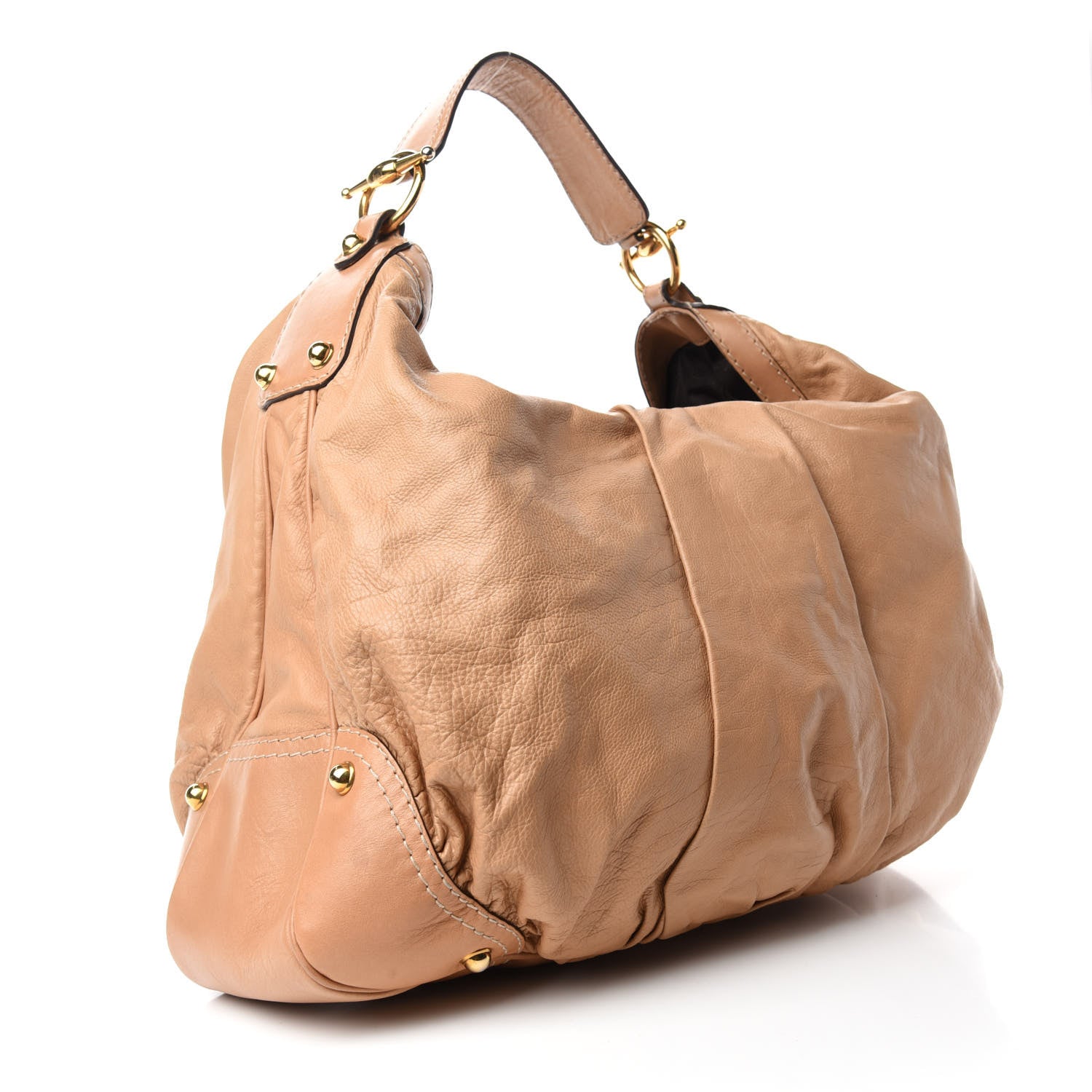 Gucci Calfskin Large Jockey Hobo Tan 3 of 10