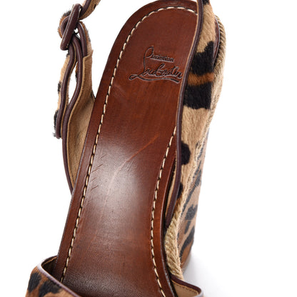 Christian Louboutin Pony Hair Tigresse 140 Espadrille Wedges 41 8 of 9