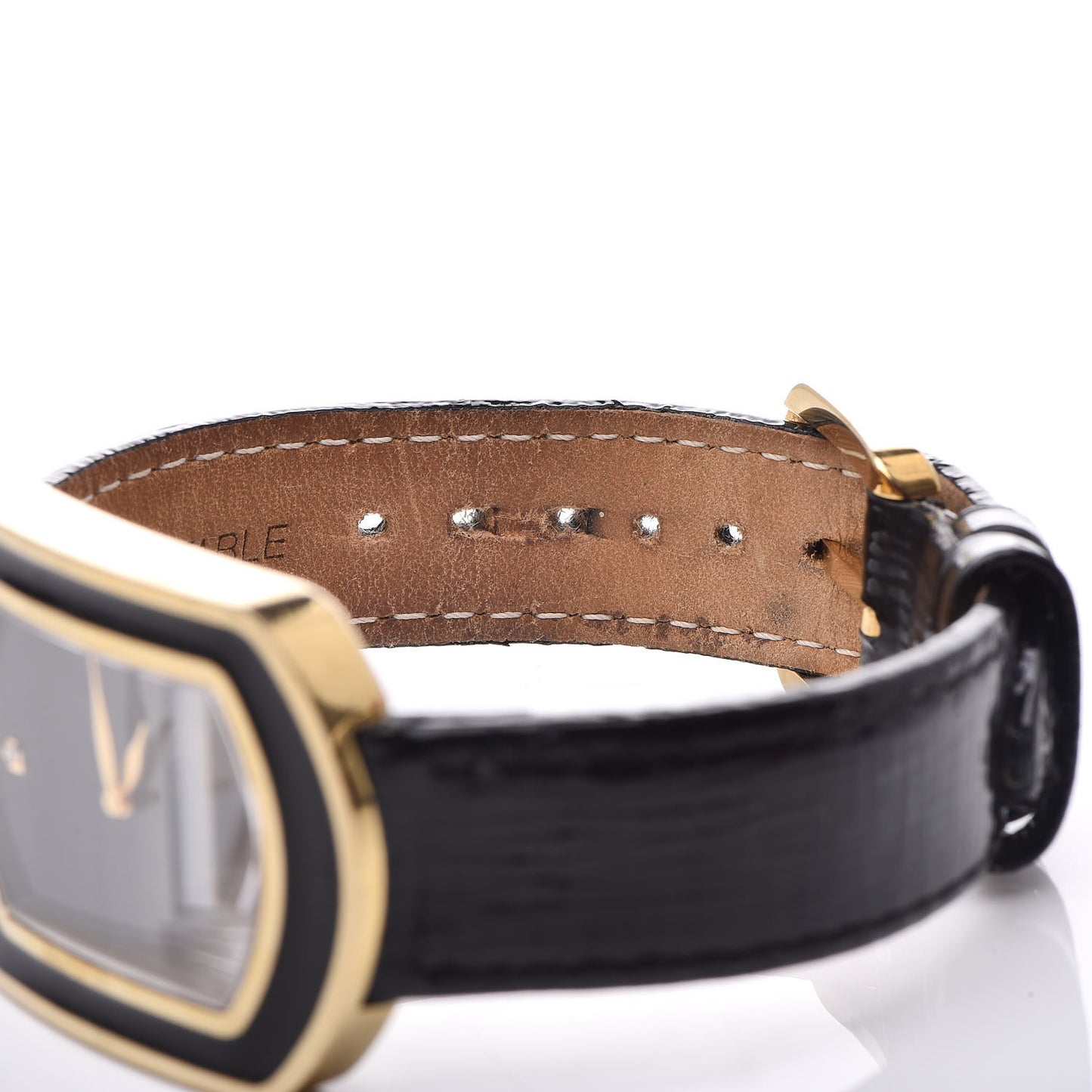 Stainless Steel Calfskin Diamond Enamel 29mm Chameleon Quartz Watch Black