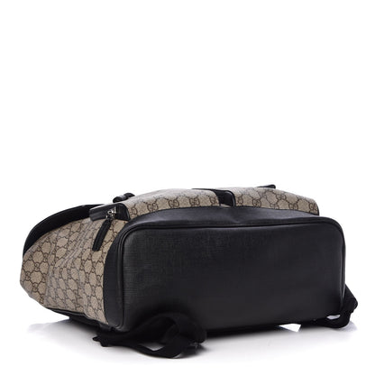 Gucci GG Supreme Monogram Single Buckle Backpack Beige Black 4 of 7