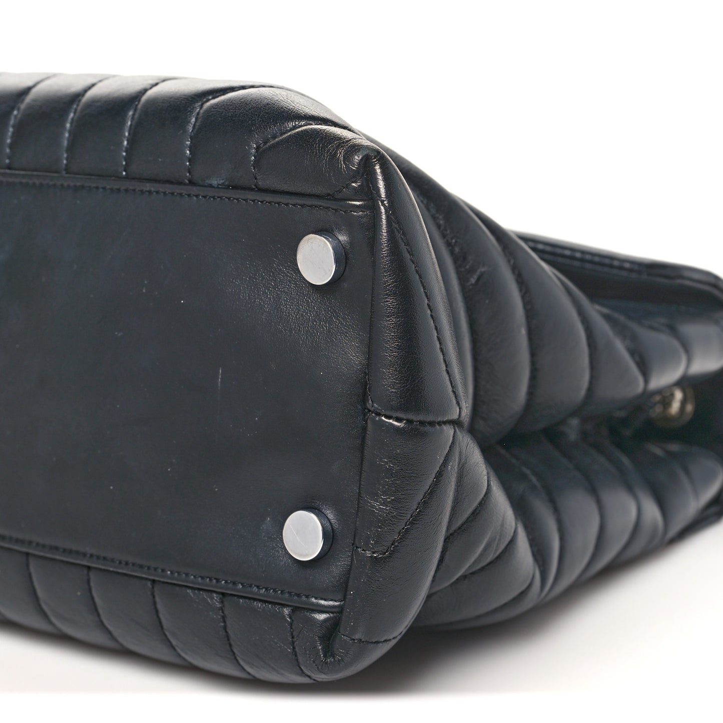 Calfskin Y Quilted Monogram Large Loulou Chain Satchel Black