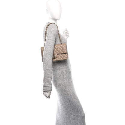 Chanel Caviar Quilted Medium Double Flap Dark Beige 2 of 13