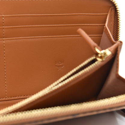 MCM Visetos Large Zip Around Wallet Cognac 6 of 9