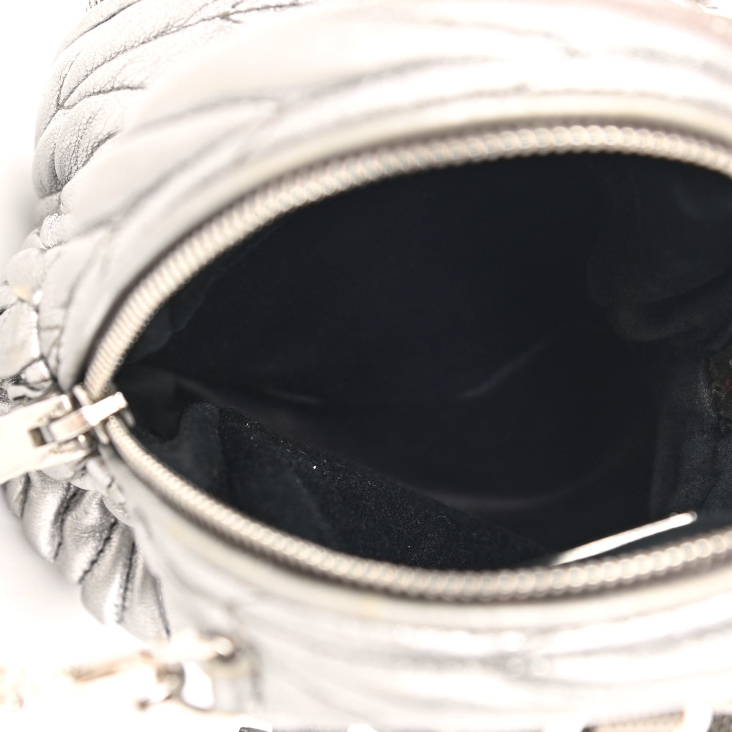 Metallic Nappa Matelasse Lux Mini Backpack Cromo