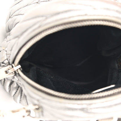 Miu Miu Metallic Nappa Matelasse Lux Mini Backpack Cromo 5 of 12