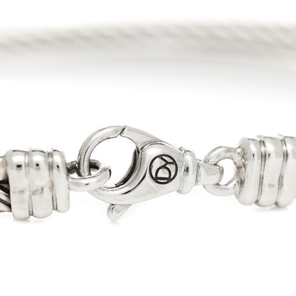 David Yurman Sterling Silver Diamond 3mm Crossover Bracelet 3 of 4