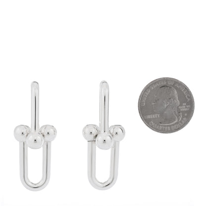 Tiffany Sterling Silver Extra Large HardWear Link Earrings 2 of 4