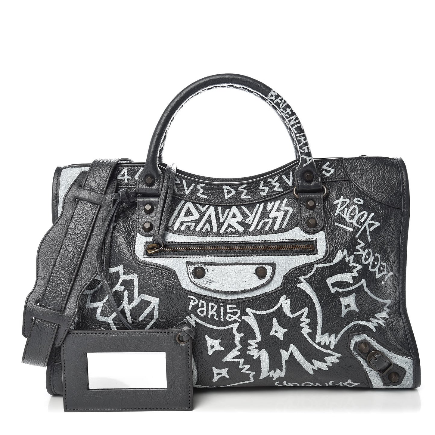 Agneau Arena Graffiti All Over Classic Hardware City Gris Fossile White