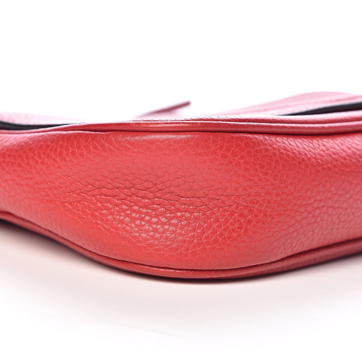 Pebbled Calfskin Medium Soho Flap Crossbody Red