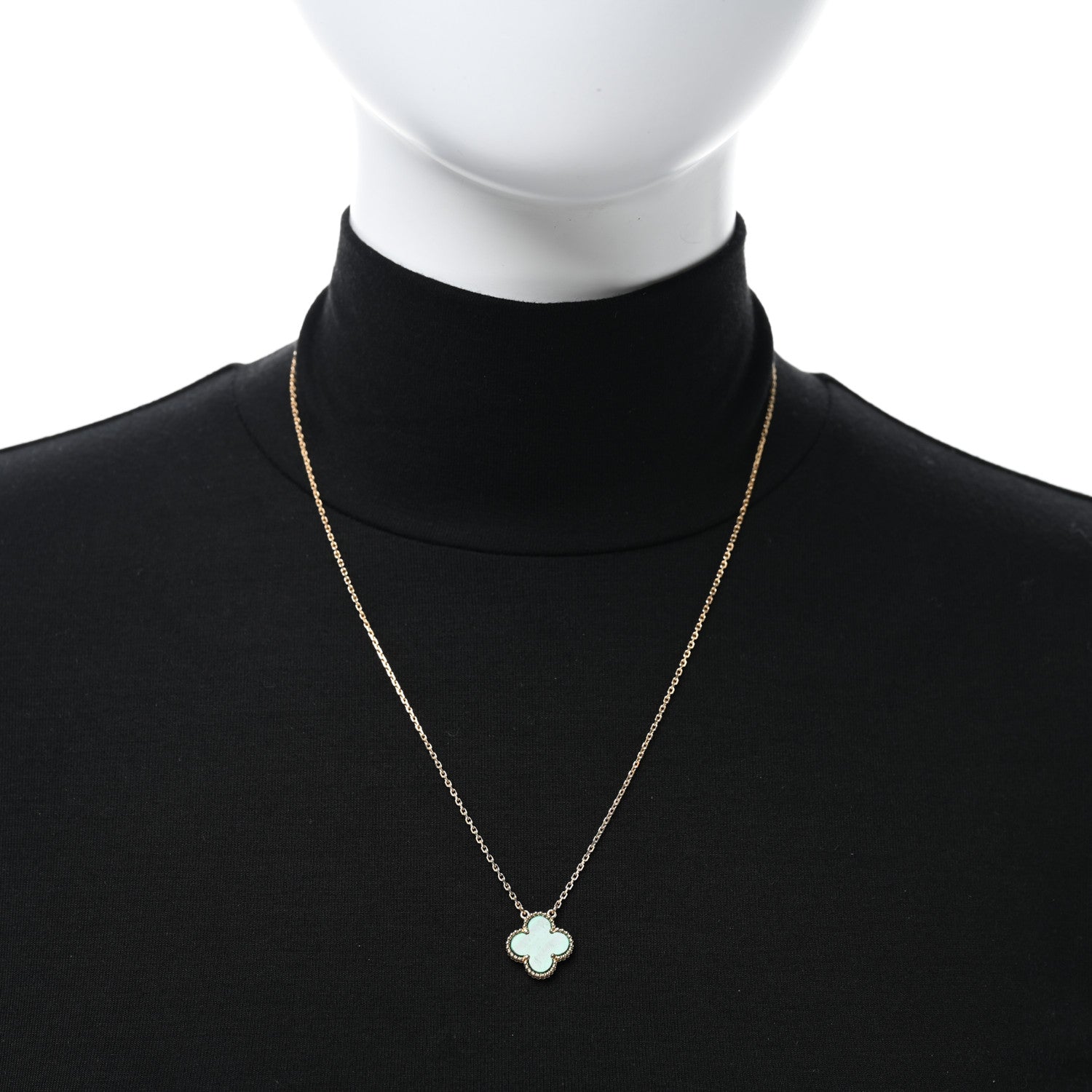 Van Cleef & Arpels 18K Yellow Gold Malachite Vintage Alhambra Pendant Necklace 3 of 5